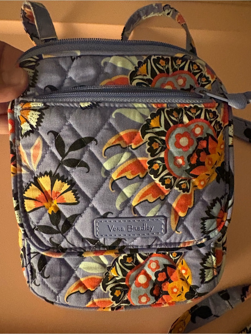 Vera Bradley Purple Floral Quilted Crossbody Bag